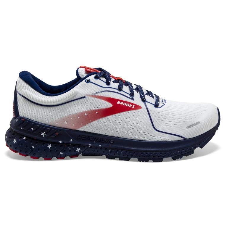 Brooks Adrenaline GTS 21 Road Running Shoes - Women's - White/Blue/Red (85714-QYAZ)